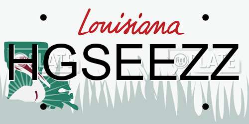 HGSEEZZ Louisiana License Plate