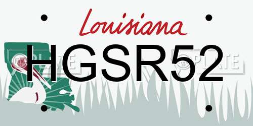 HGSR52 Louisiana License Plate