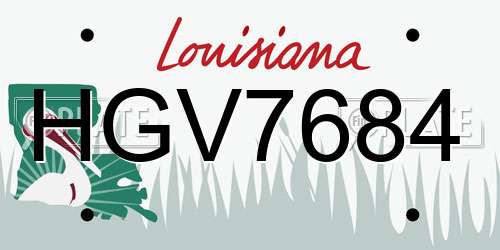 HGV7684 Louisiana License Plate