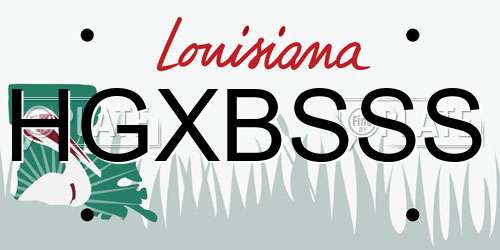 HGXBSSS Louisiana License Plate