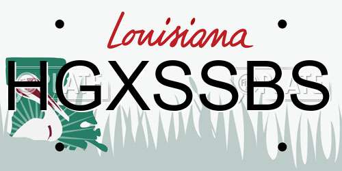 HGXSSBS Louisiana License Plate