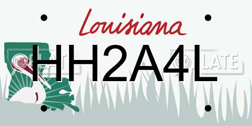 HH2A4L Louisiana License Plate