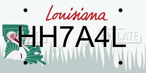 HH7A4L Louisiana License Plate