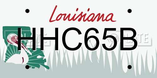 HHC65B Louisiana License Plate