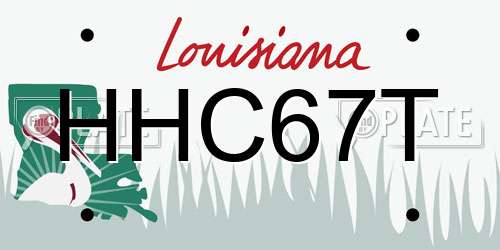 HHC67T Louisiana License Plate