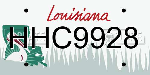HHC9928 Louisiana License Plate
