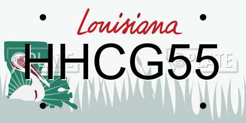 HHCG55 Louisiana License Plate