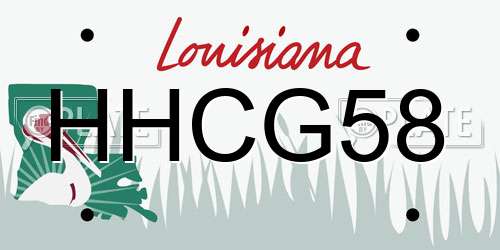 HHCG58 Louisiana License Plate
