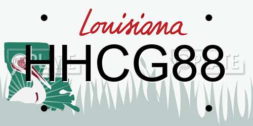 HHCG88 Louisiana License Plate