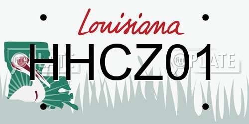 HHCZ01 Louisiana License Plate