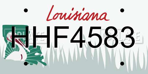 HHF4583 Louisiana License Plate