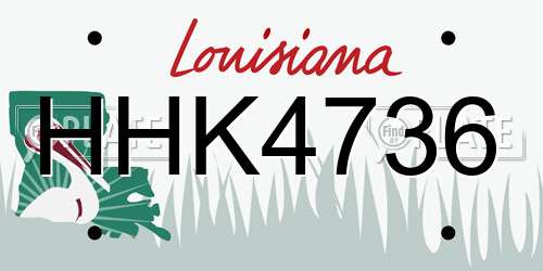 HHK4736 Louisiana License Plate