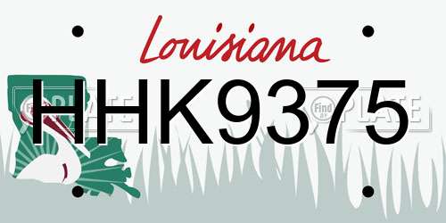 HHK9375 Louisiana License Plate