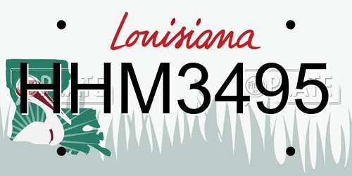 HHM3495 Louisiana License Plate