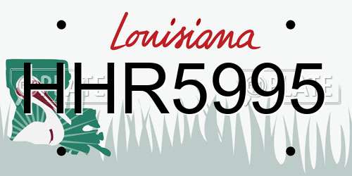 HHR5995 Louisiana License Plate