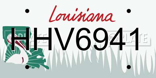 HHV6941 Louisiana License Plate