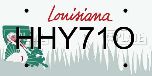 HHY71O Louisiana License Plate
