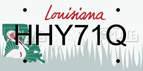 HHY71Q Louisiana License Plate