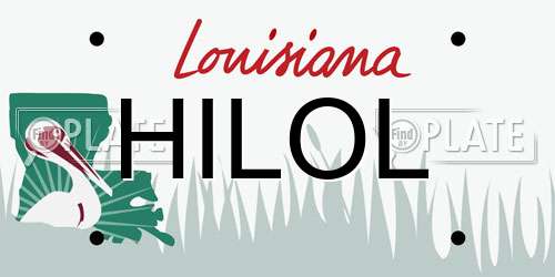 HILOL Louisiana License Plate