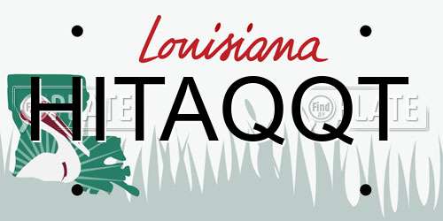HITAQQT Louisiana License Plate