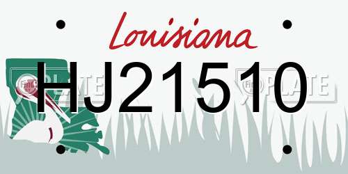 HJ21510 Louisiana License Plate