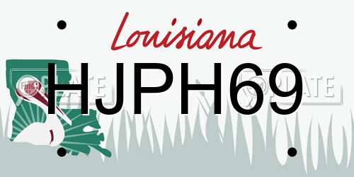 HJPH69 Louisiana License Plate