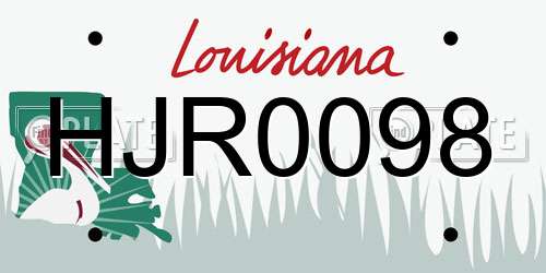 HJR0098 Louisiana License Plate