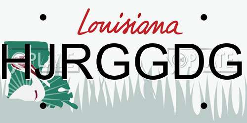 HJRGGDG Louisiana License Plate