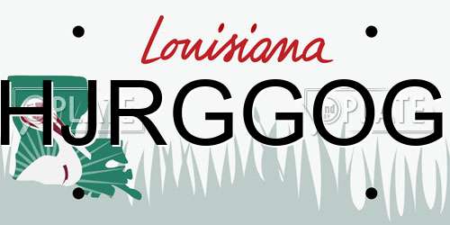 HJRGGOG Louisiana License Plate