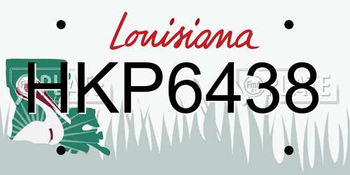 HKP6438 Louisiana License Plate