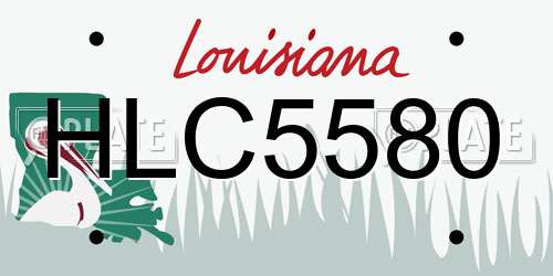 HLC5580 Louisiana License Plate