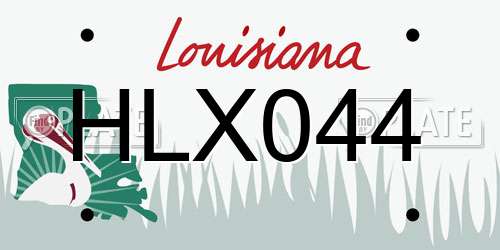 HLX044 Louisiana License Plate
