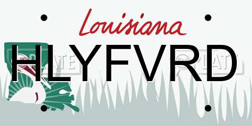 HLYFVRD Louisiana License Plate