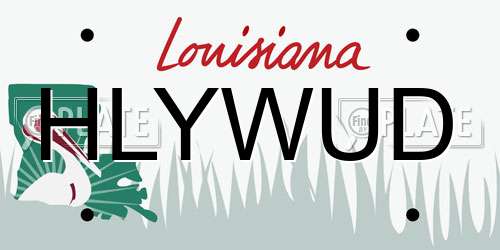 HLYWUD Louisiana License Plate