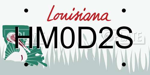 HM0D2S Louisiana License Plate