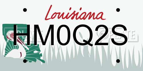 HM0Q2S Louisiana License Plate