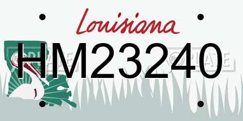 HM23240 Louisiana License Plate