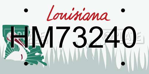 HM73240 Louisiana License Plate