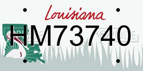 HM73740 Louisiana License Plate