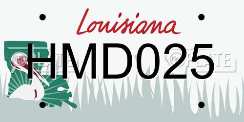 HMD025 Louisiana License Plate
