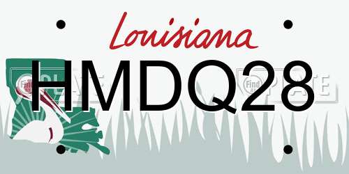 HMDQ28 Louisiana License Plate
