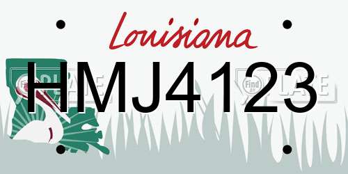 HMJ4123 Louisiana License Plate