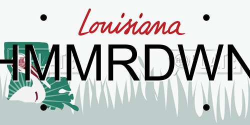 HMMRDWN Louisiana License Plate