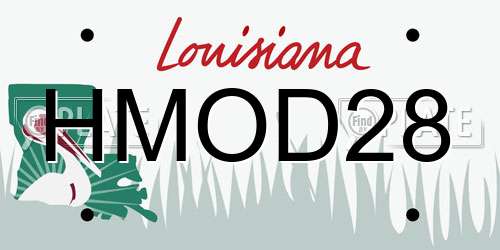 HMOD28 Louisiana License Plate