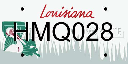 HMQ028 Louisiana License Plate