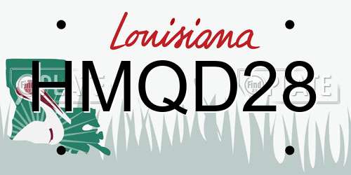 HMQD28 Louisiana License Plate