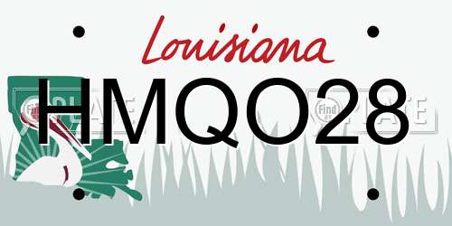 HMQO28 Louisiana License Plate