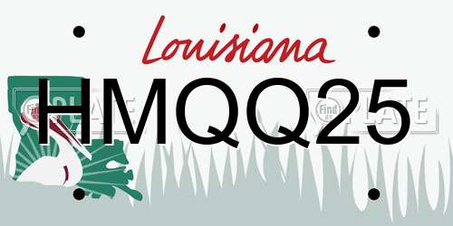 HMQQ25 Louisiana License Plate