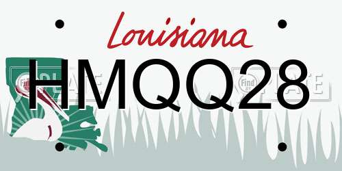 HMQQ28 Louisiana License Plate