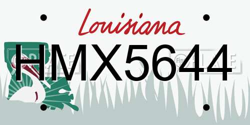 HMX5644 Louisiana License Plate